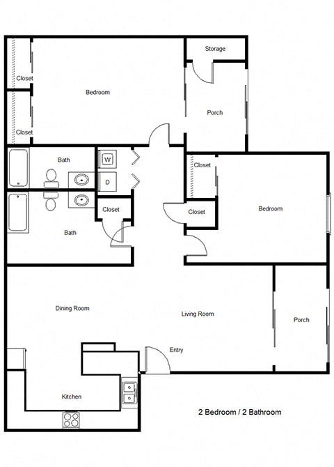 2 Bedroom Floor Plan